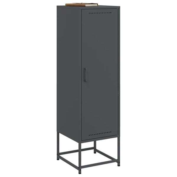 Anthrazitfarbenes Highboard aus Stahl, 36x39x123 cm