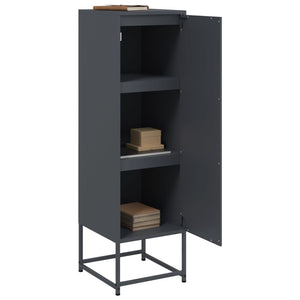 Anthrazitfarbenes Highboard aus Stahl, 36x39x123 cm