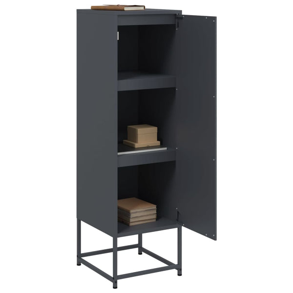 Anthrazitfarbenes Highboard aus Stahl, 36x39x123 cm