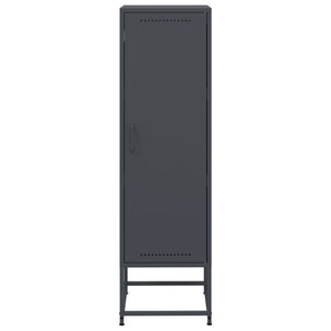 Anthrazitfarbenes Highboard aus Stahl, 36x39x123 cm