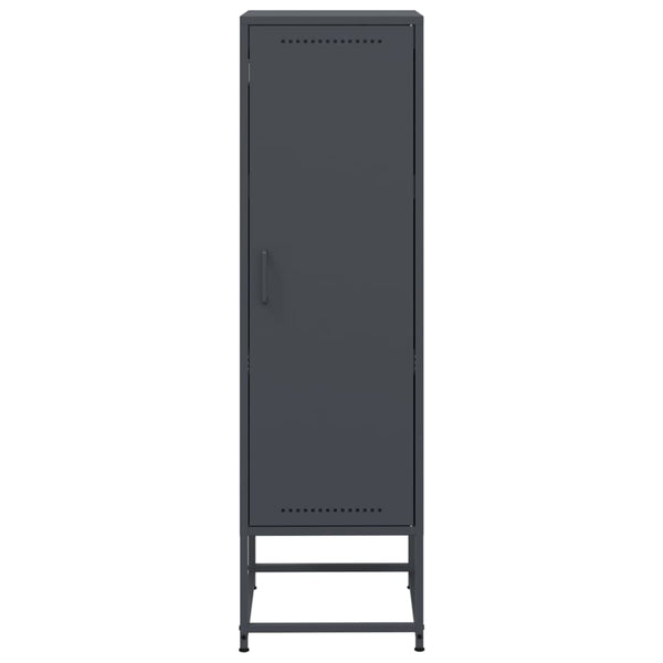 Anthrazitfarbenes Highboard aus Stahl, 36x39x123 cm
