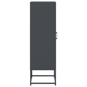 Anthrazitfarbenes Highboard aus Stahl, 36x39x123 cm