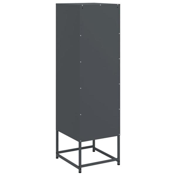 Anthrazitfarbenes Highboard aus Stahl, 36x39x123 cm