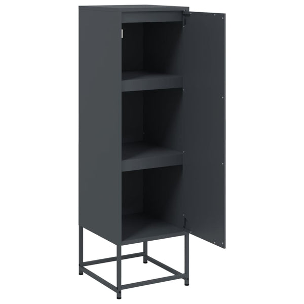 Anthrazitfarbenes Highboard aus Stahl, 36x39x123 cm