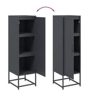 Anthrazitfarbenes Highboard aus Stahl, 36x39x123 cm