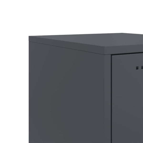 Anthrazitfarbenes Highboard aus Stahl, 36x39x123 cm