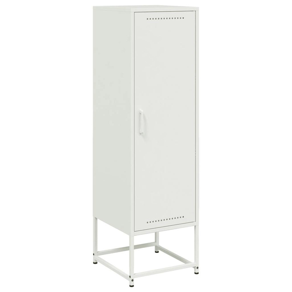 Weißes Highboard aus Stahl, 36x39x123 cm
