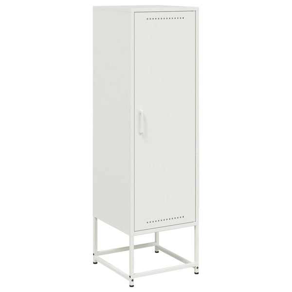 Weißes Highboard aus Stahl, 36x39x123 cm
