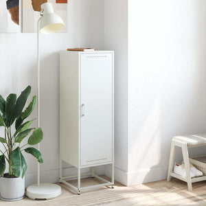 Weißes Highboard aus Stahl, 36x39x123 cm