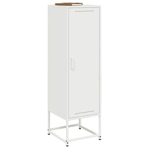 Weißes Highboard aus Stahl, 36x39x123 cm