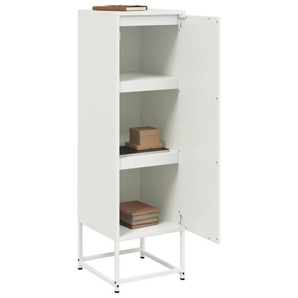 Weißes Highboard aus Stahl, 36x39x123 cm