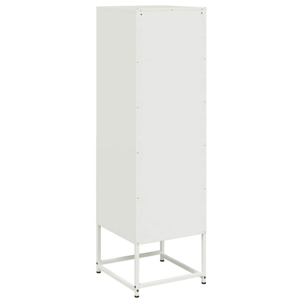 Weißes Highboard aus Stahl, 36x39x123 cm