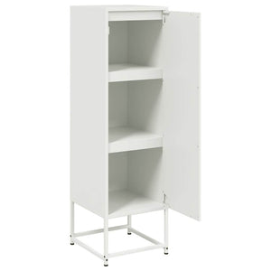 Weißes Highboard aus Stahl, 36x39x123 cm