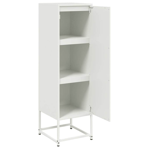 Weißes Highboard aus Stahl, 36x39x123 cm