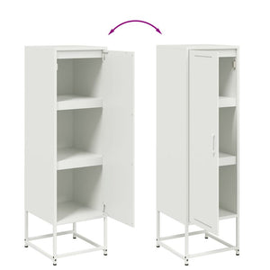 Weißes Highboard aus Stahl, 36x39x123 cm