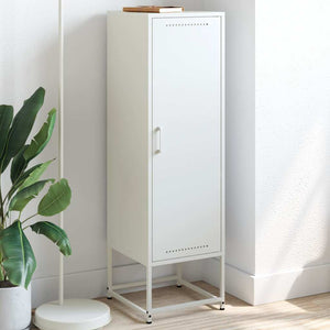 Weißes Highboard aus Stahl, 36x39x123 cm