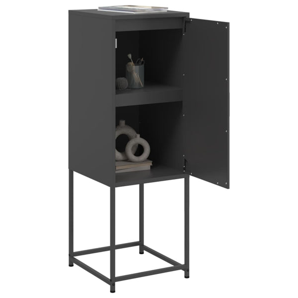 Schwarzes Highboard aus Stahl, 36x39x107 cm