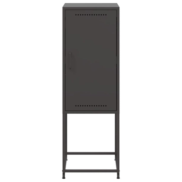 Schwarzes Highboard aus Stahl, 36x39x107 cm