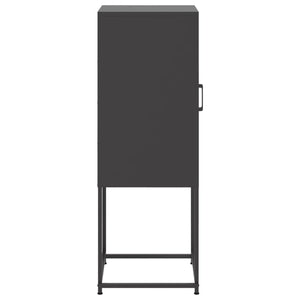 Schwarzes Highboard aus Stahl, 36x39x107 cm