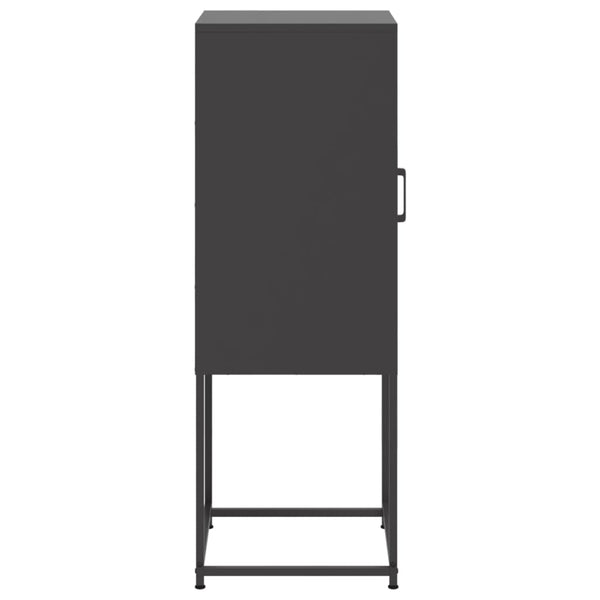 Schwarzes Highboard aus Stahl, 36x39x107 cm