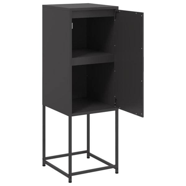 Schwarzes Highboard aus Stahl, 36x39x107 cm