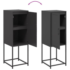 Schwarzes Highboard aus Stahl, 36x39x107 cm