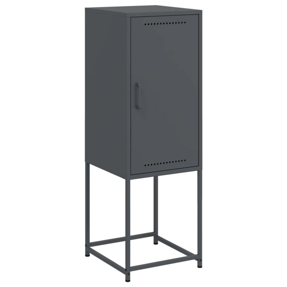 Anthrazitfarbenes Highboard 36x39x107 cm aus Stahl
