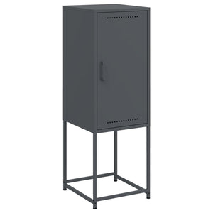 Anthrazitfarbenes Highboard 36x39x107 cm aus Stahl