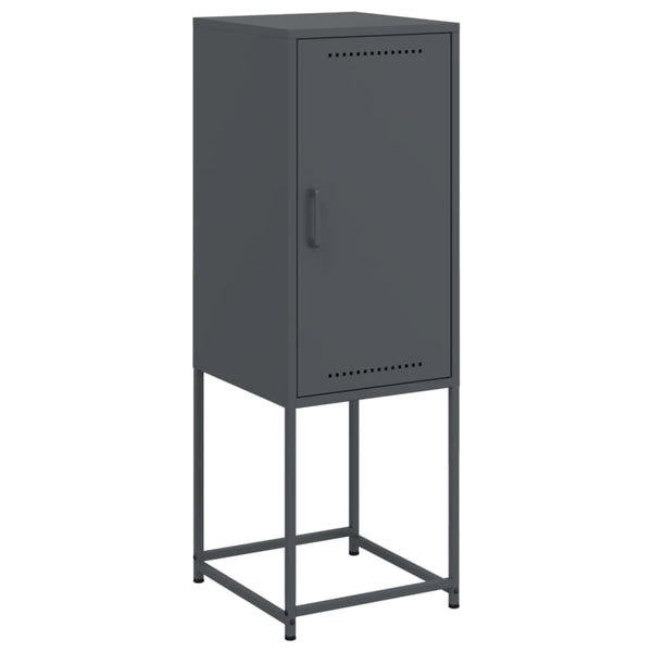 Anthrazitfarbenes Highboard 36x39x107 cm aus Stahl