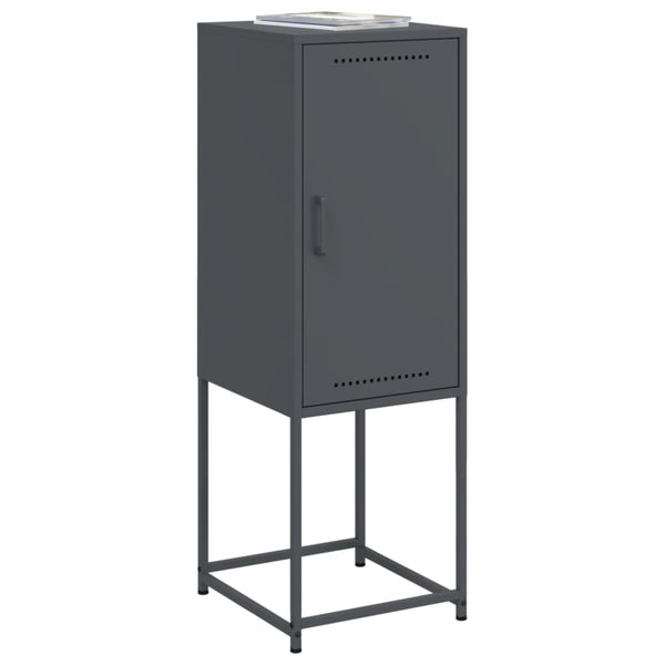 Anthrazitfarbenes Highboard 36x39x107 cm aus Stahl