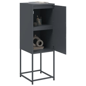 Anthrazitfarbenes Highboard 36x39x107 cm aus Stahl