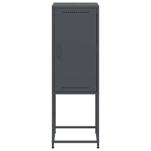 Anthrazitfarbenes Highboard 36x39x107 cm aus Stahl