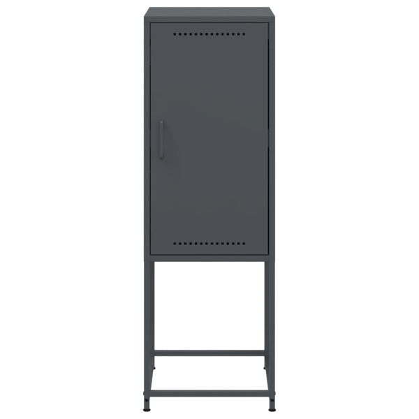 Anthrazitfarbenes Highboard 36x39x107 cm aus Stahl