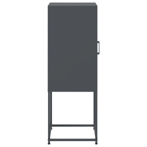 Anthrazitfarbenes Highboard 36x39x107 cm aus Stahl
