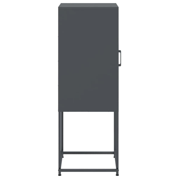 Anthrazitfarbenes Highboard 36x39x107 cm aus Stahl