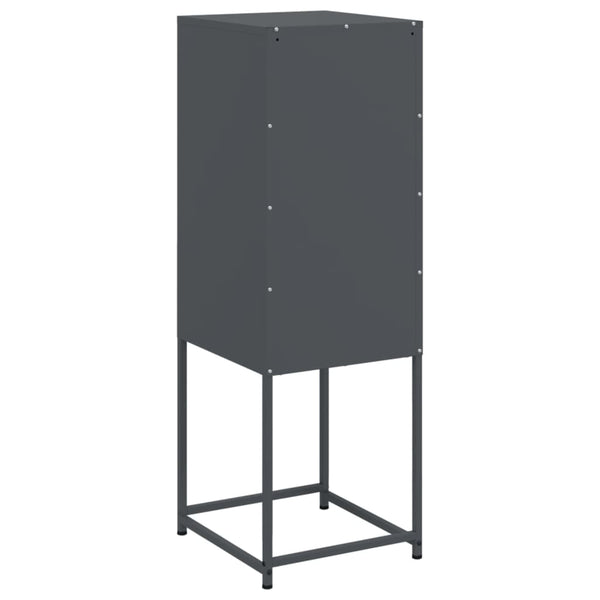 Anthrazitfarbenes Highboard 36x39x107 cm aus Stahl