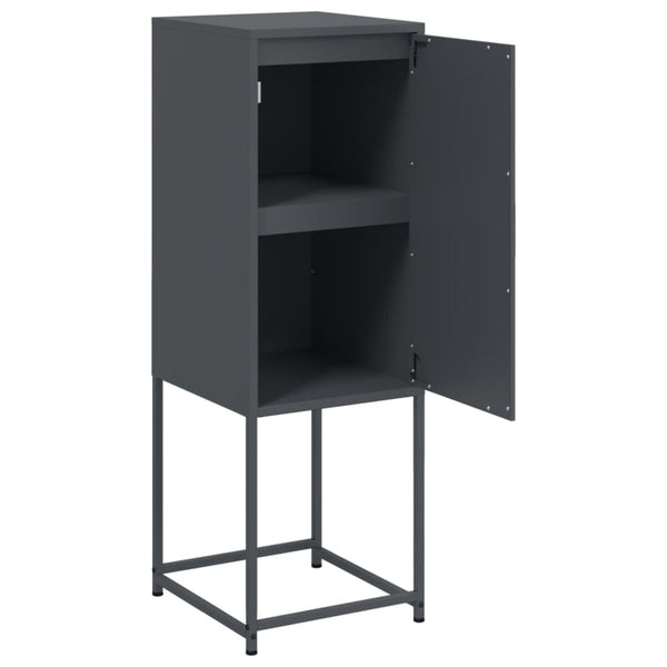 Anthrazitfarbenes Highboard 36x39x107 cm aus Stahl
