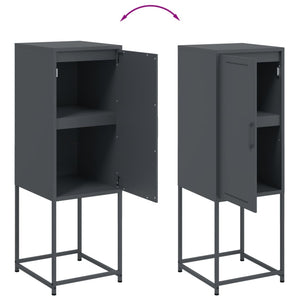 Anthrazitfarbenes Highboard 36x39x107 cm aus Stahl