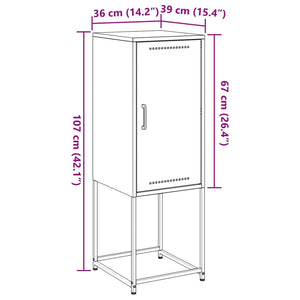 Olivgrünes Highboard 36x39x107 cm