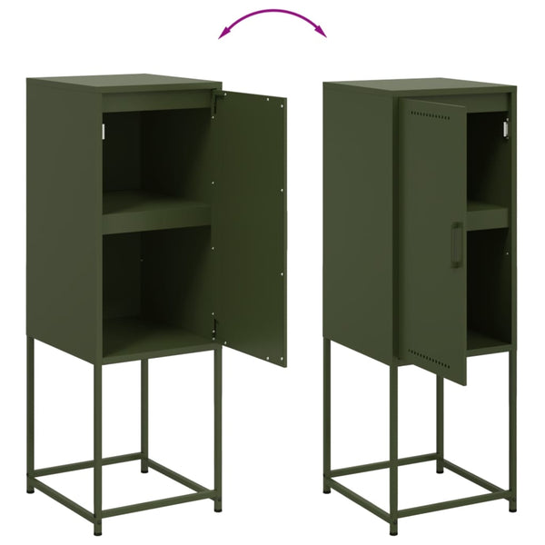 Olivgrünes Highboard 36x39x107 cm