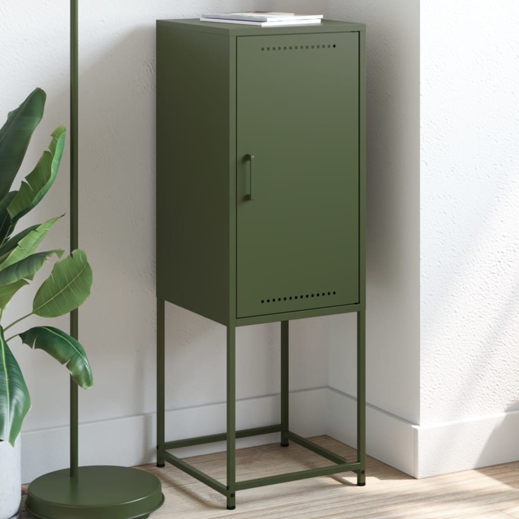 Olivgrünes Highboard 36x39x107 cm