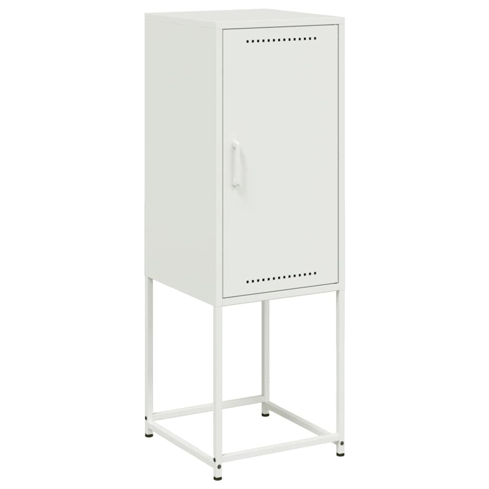 Weißes Highboard aus Stahl, 36x39x107 cm