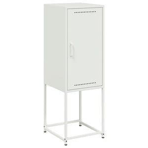Weißes Highboard aus Stahl, 36x39x107 cm