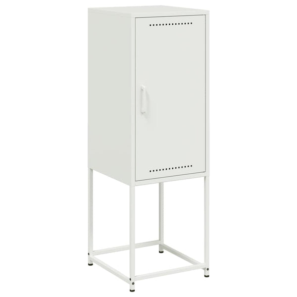 Weißes Highboard aus Stahl, 36x39x107 cm