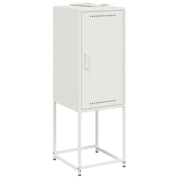 Weißes Highboard aus Stahl, 36x39x107 cm