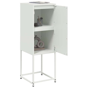 Weißes Highboard aus Stahl, 36x39x107 cm