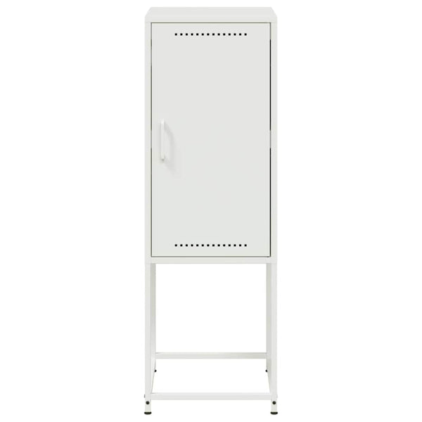 Weißes Highboard aus Stahl, 36x39x107 cm