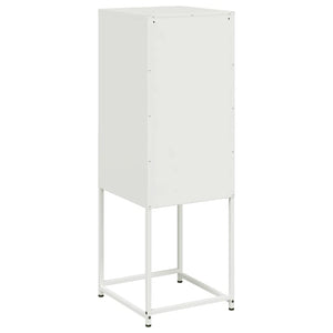 Weißes Highboard aus Stahl, 36x39x107 cm