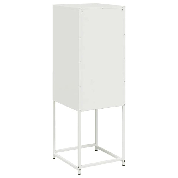 Weißes Highboard aus Stahl, 36x39x107 cm