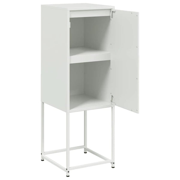 Weißes Highboard aus Stahl, 36x39x107 cm